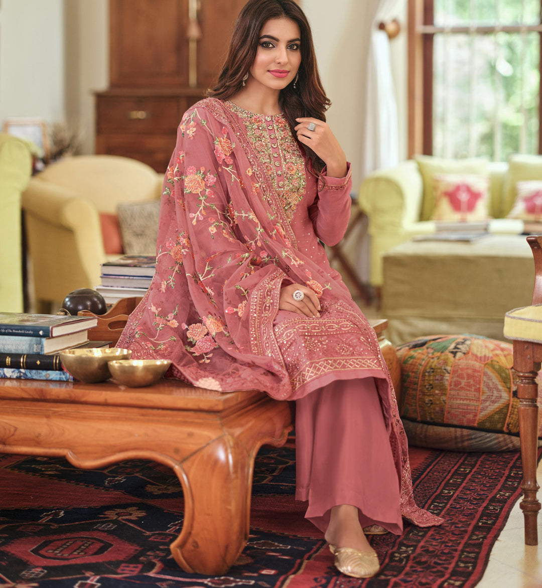 Readymade Light Pink Designer Salwar Kameez