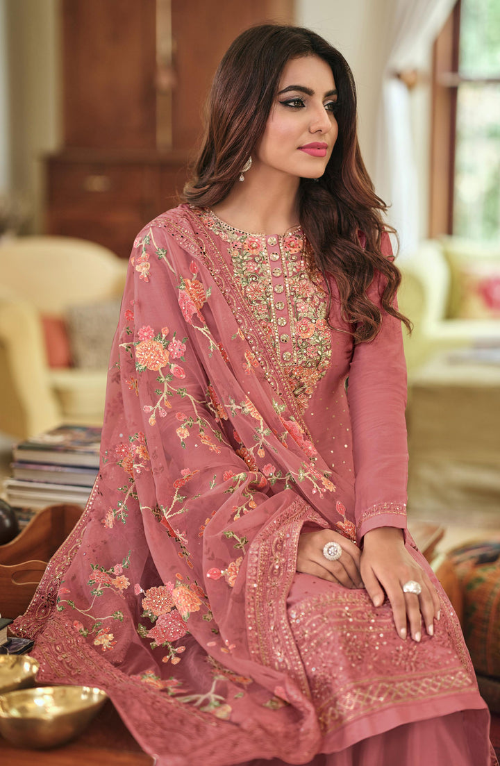 Readymade Light Pink Designer Salwar Kameez