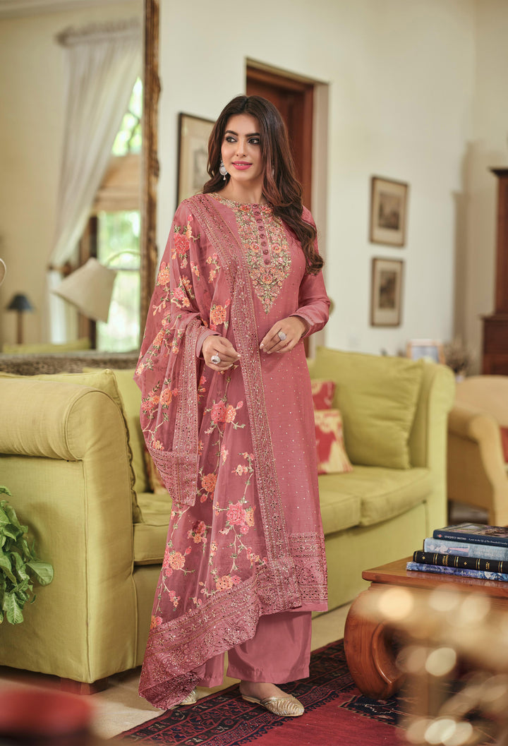 Readymade Light Pink Designer Salwar Kameez