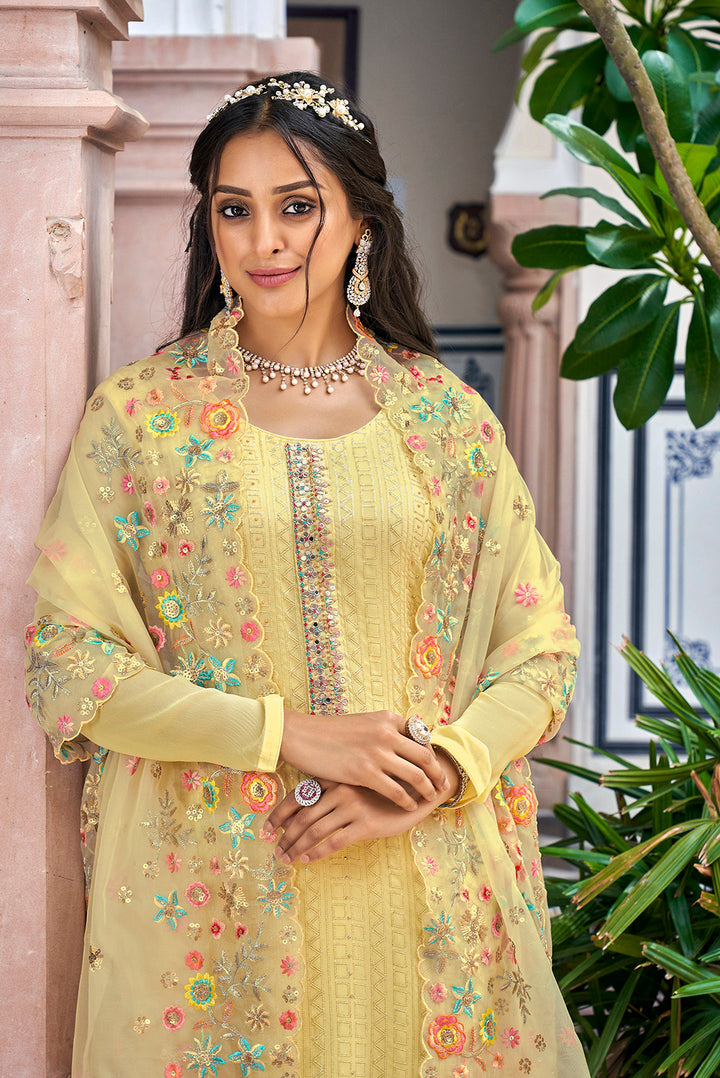 Readymade Elegance Yellow Salwar Kameez