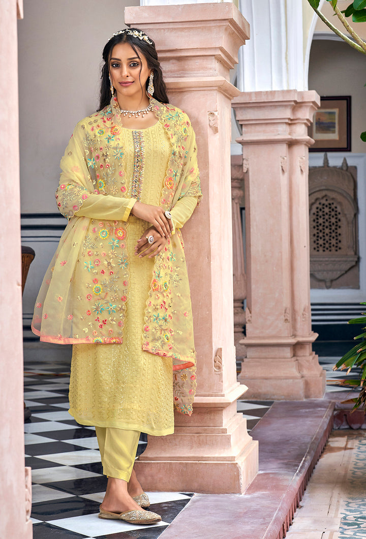 Readymade Elegance Yellow Salwar Kameez