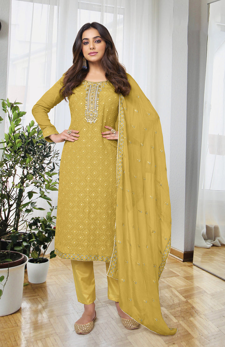 Readymade Radiant Yellow Designer Salwar Kameez