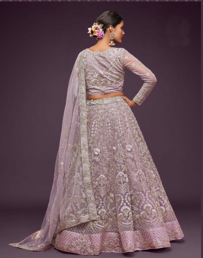 Exquisite Bridal Lehenga Choli in Purple