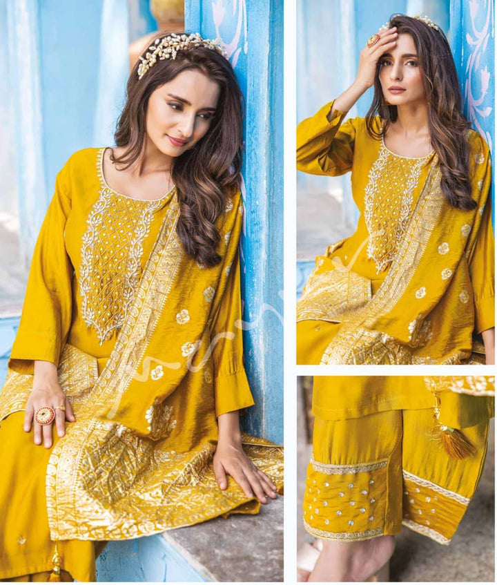 Designer Readymade Salwar Kameez in Yellow