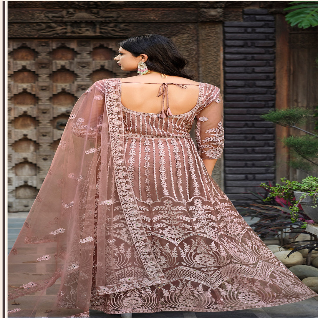 Elegant Pink Designer Gown Anarkali Suit