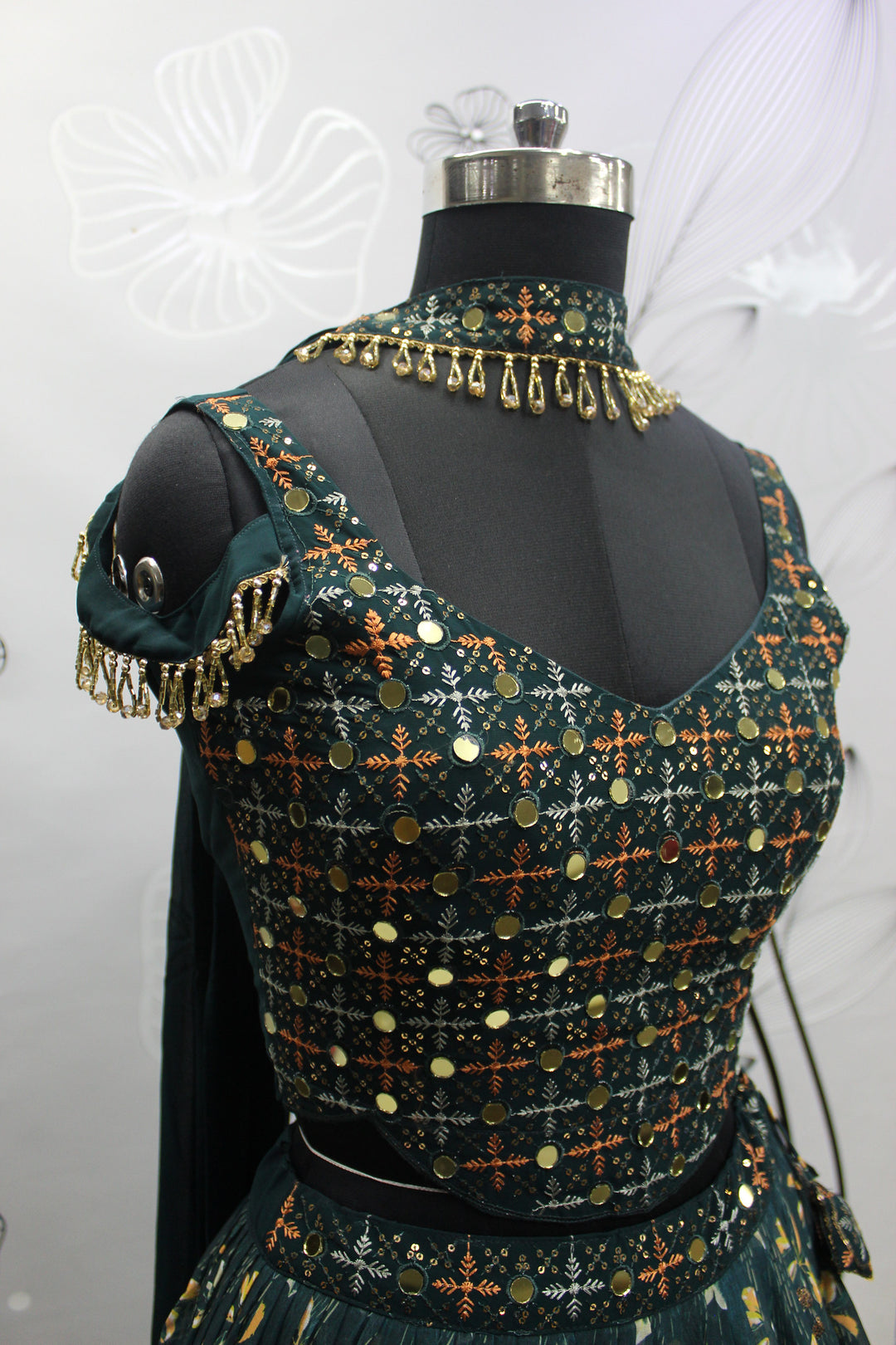 Glamorous Green Partywear Lehenga Choli