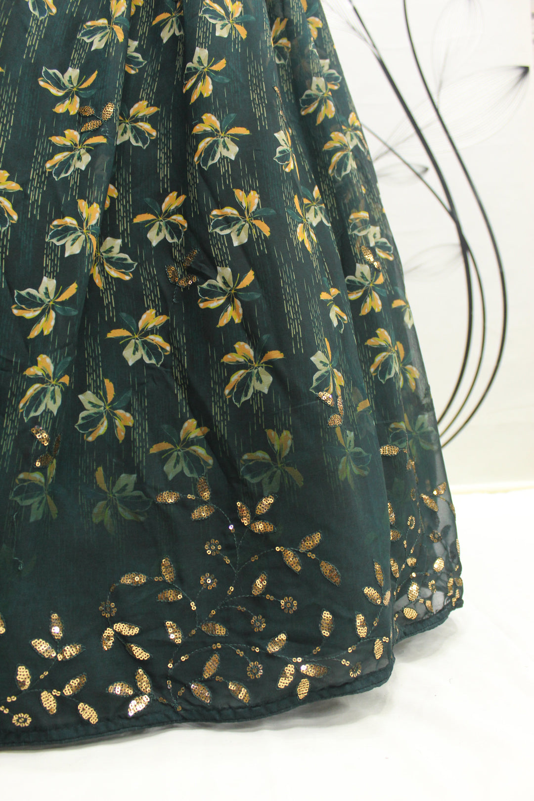 Glamorous Green Partywear Lehenga Choli