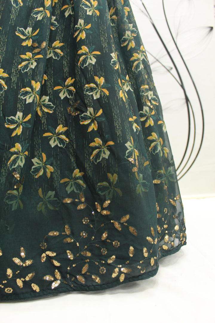 Glamorous Green Partywear Lehenga Choli