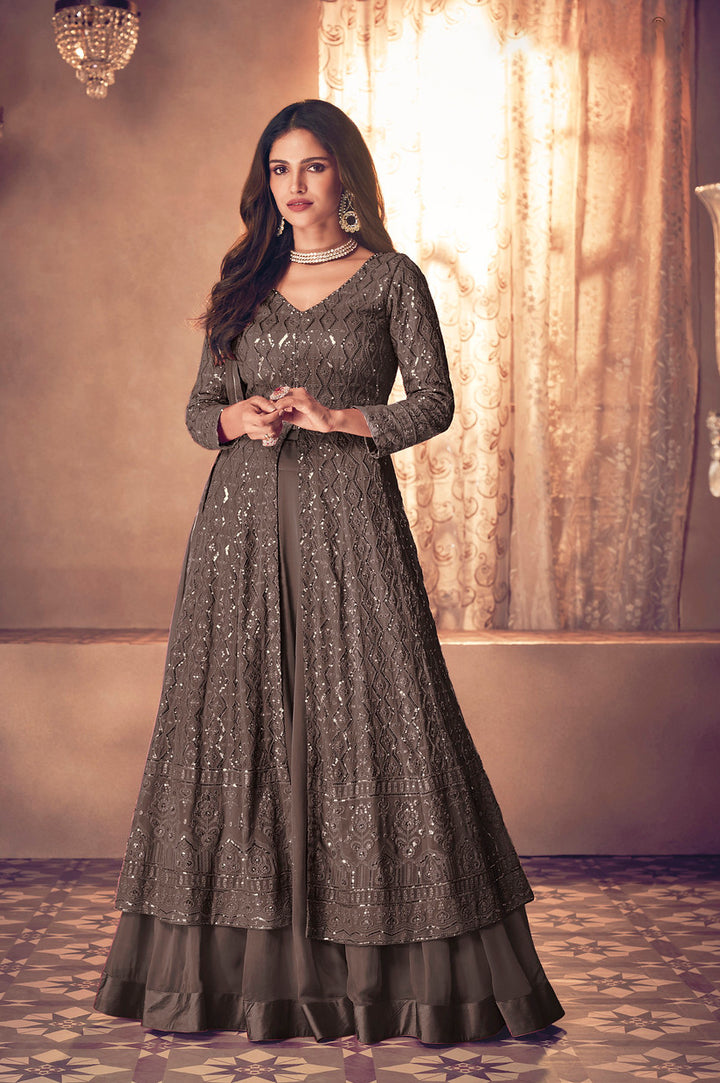 Dark Grey Indian Anarkali