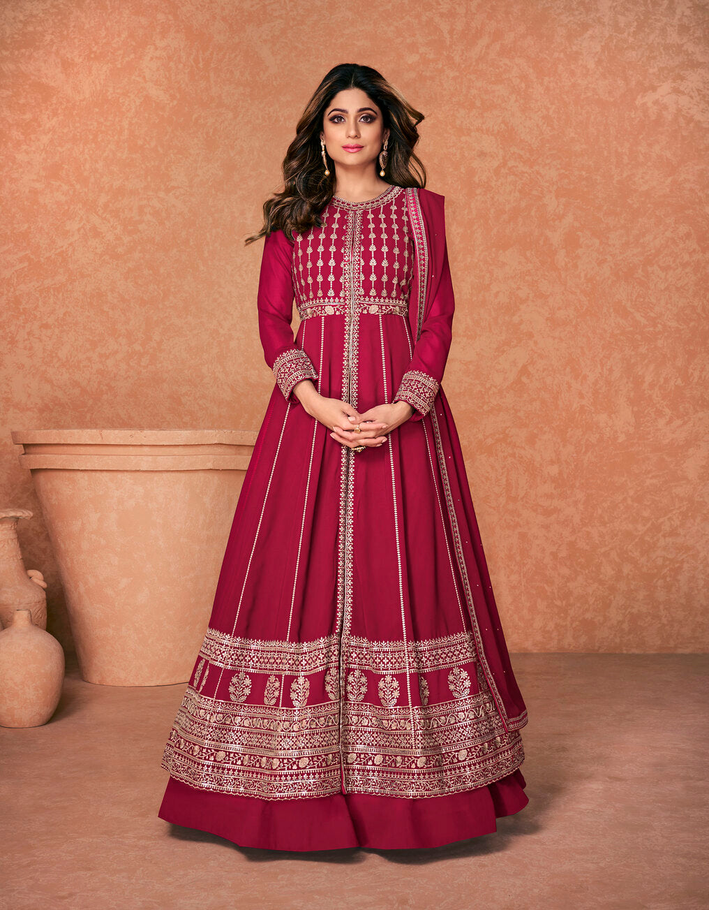 Shop Designer Pink Anarkali Suit Online in USA, UK, Canada