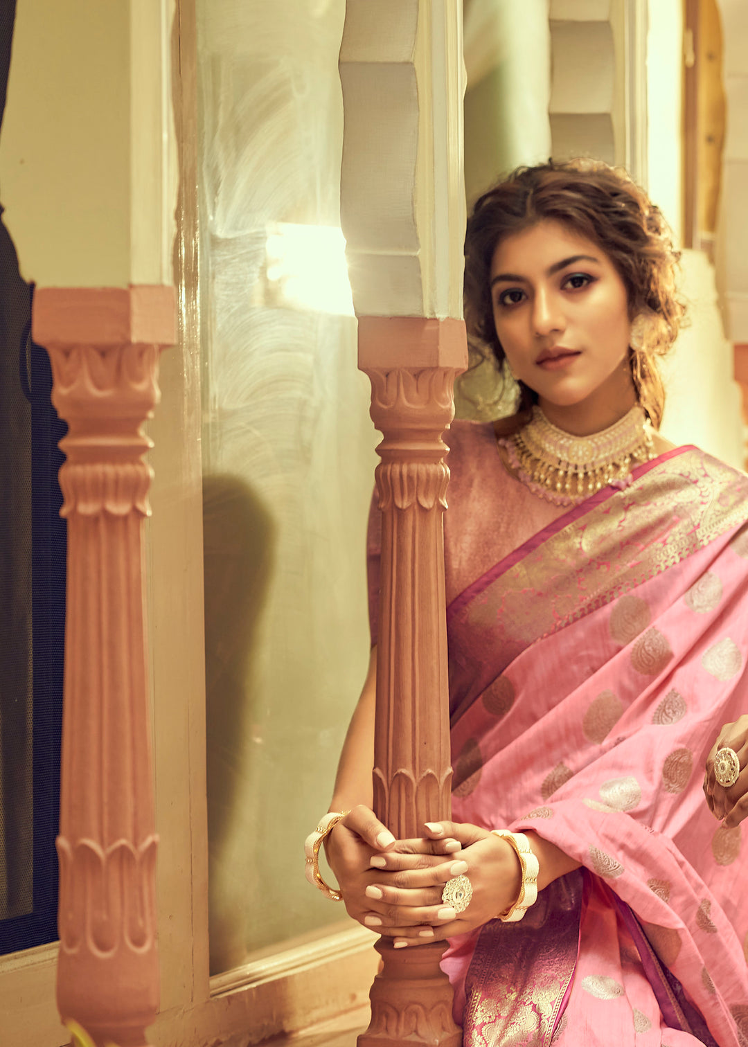 Perfect Elegant Pink Soft Tussar Saree