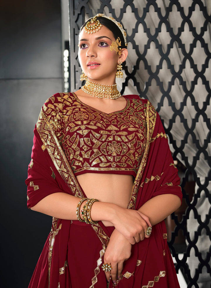 Radiant Red Elegance Indian Lehenga Choli