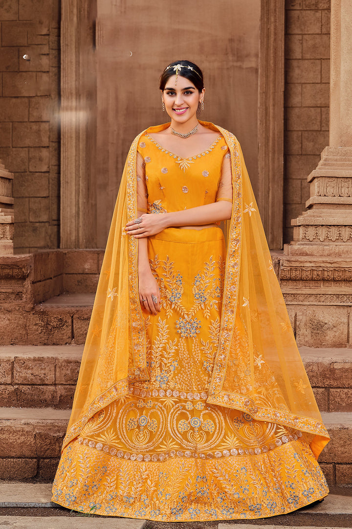 Exquisite Yellow Lehenga Choli