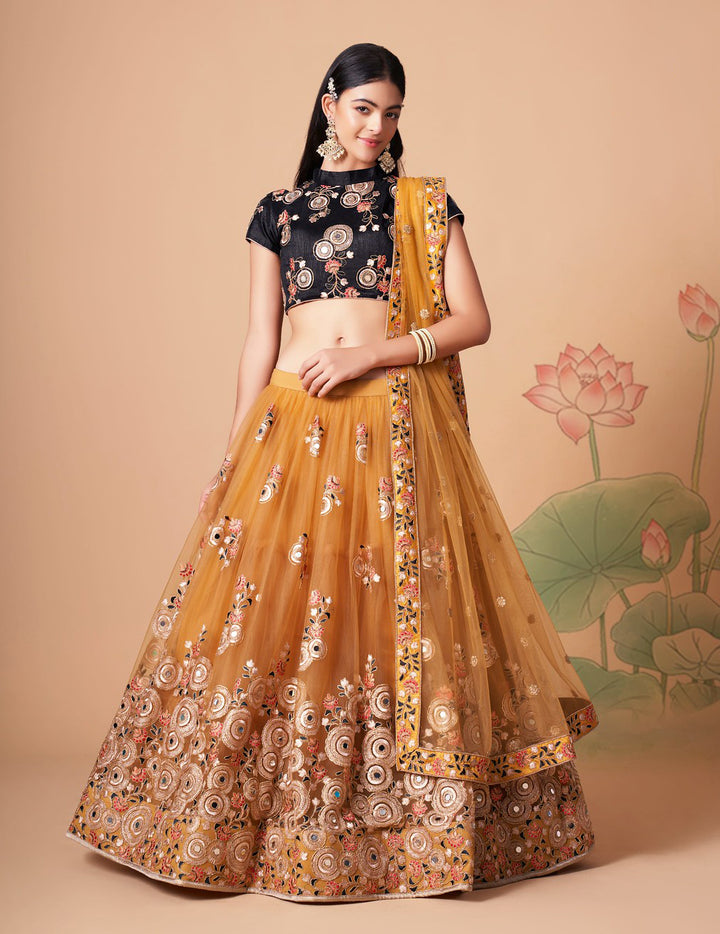 Golden Yellow Designer Lehenga Choli