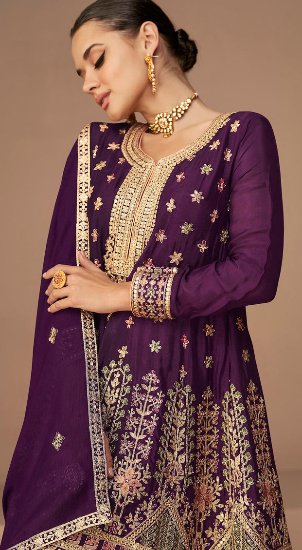 Designer Salwar Kameez in Wine