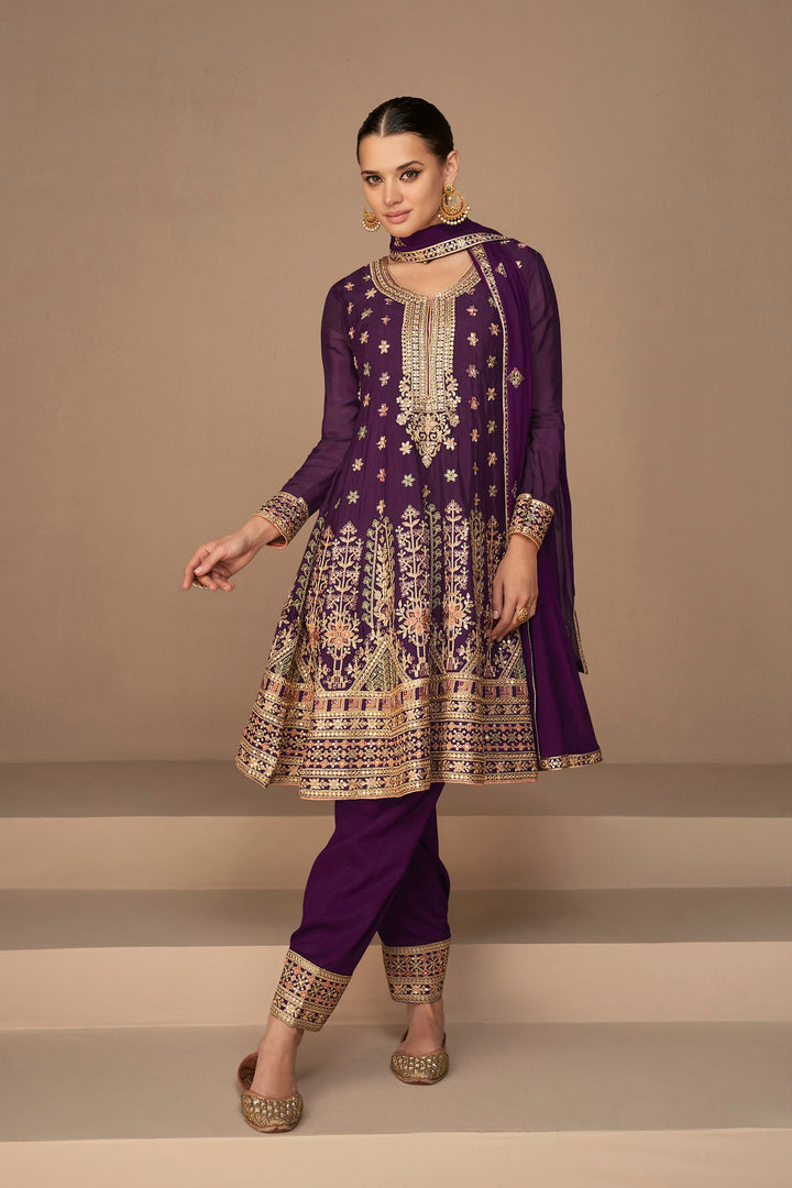 Designer Salwar Kameez in Wine