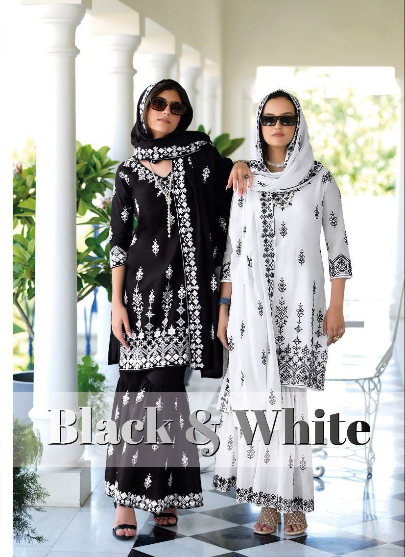 Designer White Readymade Peplum Palazzo Suit