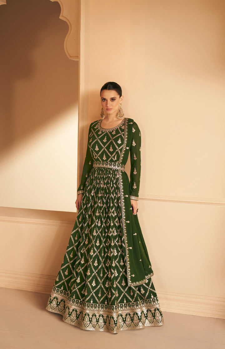 Designer Green Anarkali