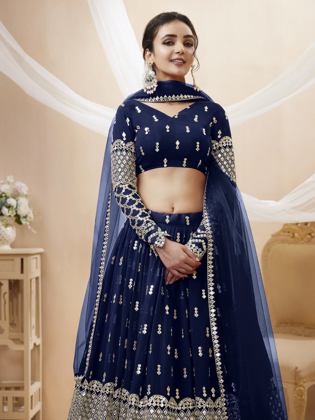 Timeless Elegance Navy Blue Lehenga Choli