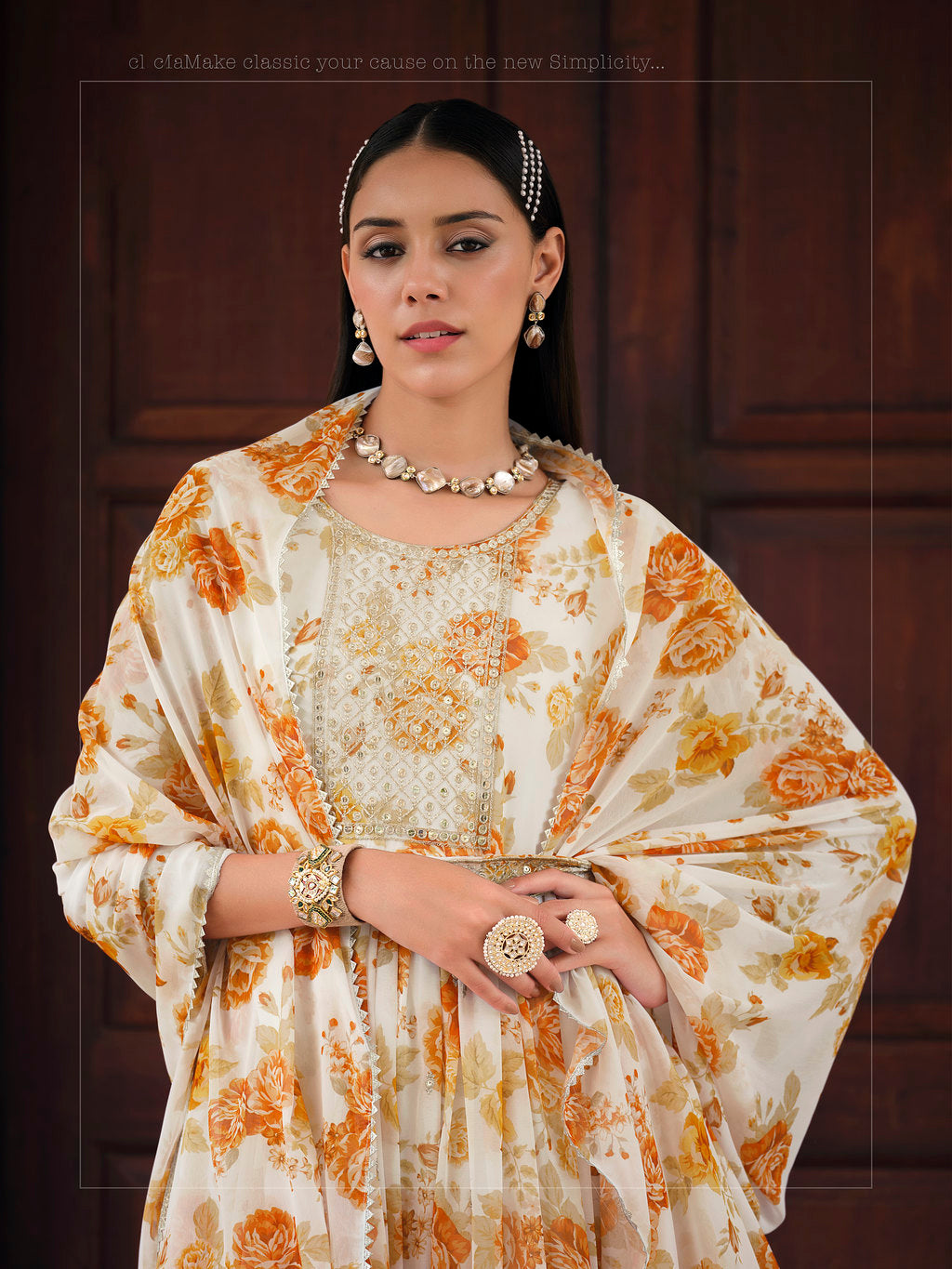 Elegant White Indian Partywear Gown