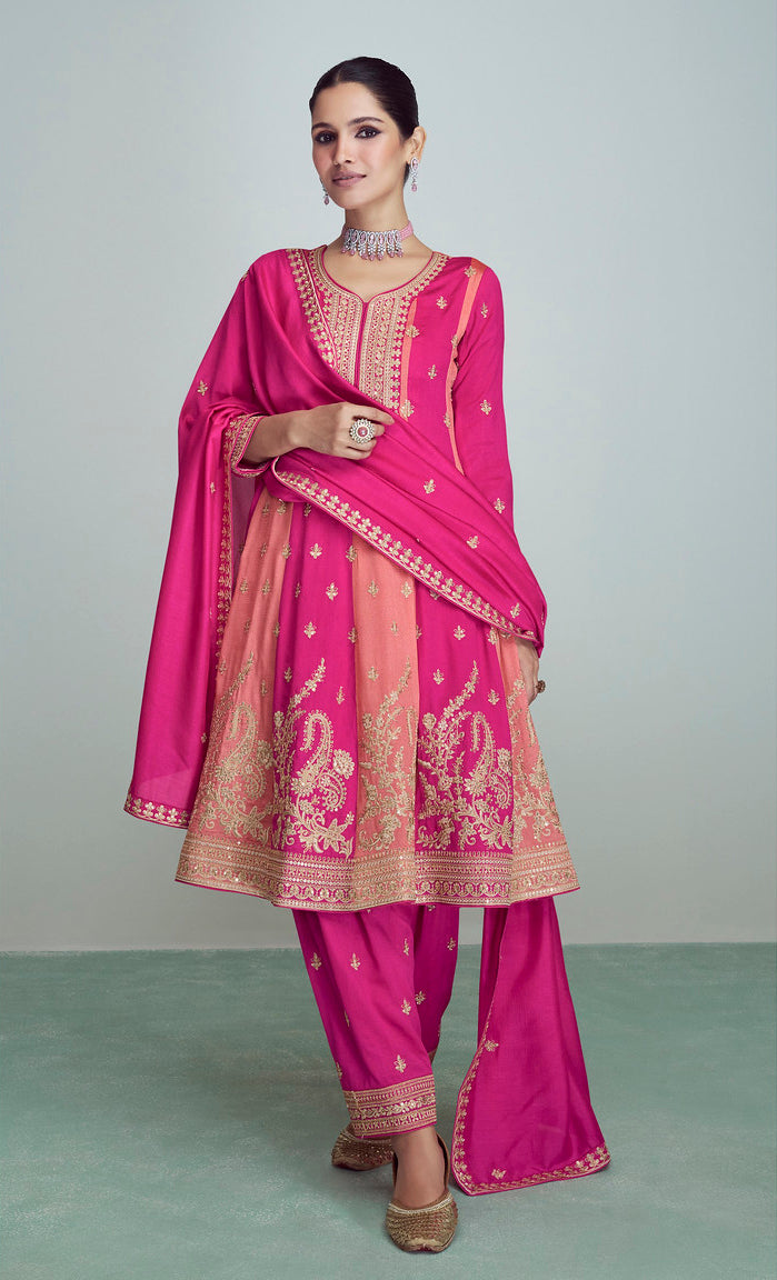 Radiant Pink Premium Silk Indian Salwar Kameez