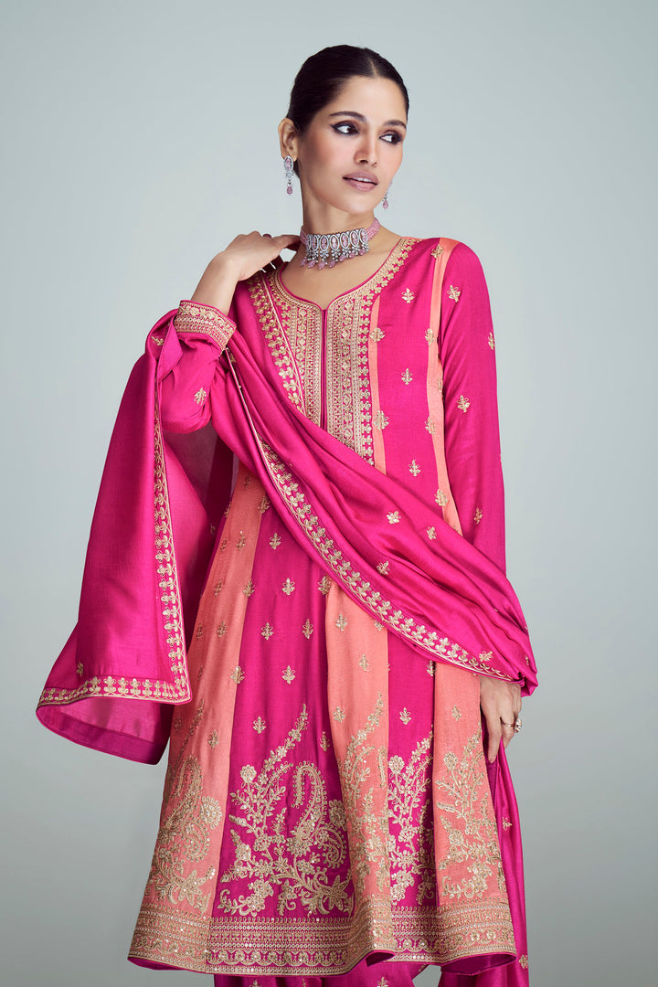 Radiant Pink Premium Silk Indian Salwar Kameez