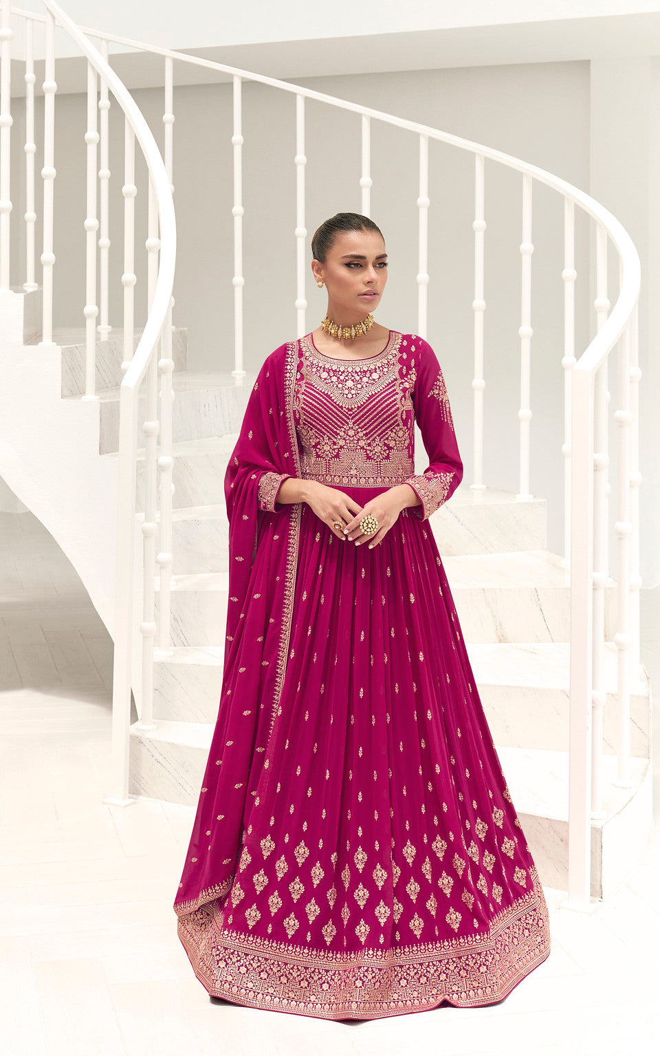 Stunning Indian Anarkali Dress in Pink