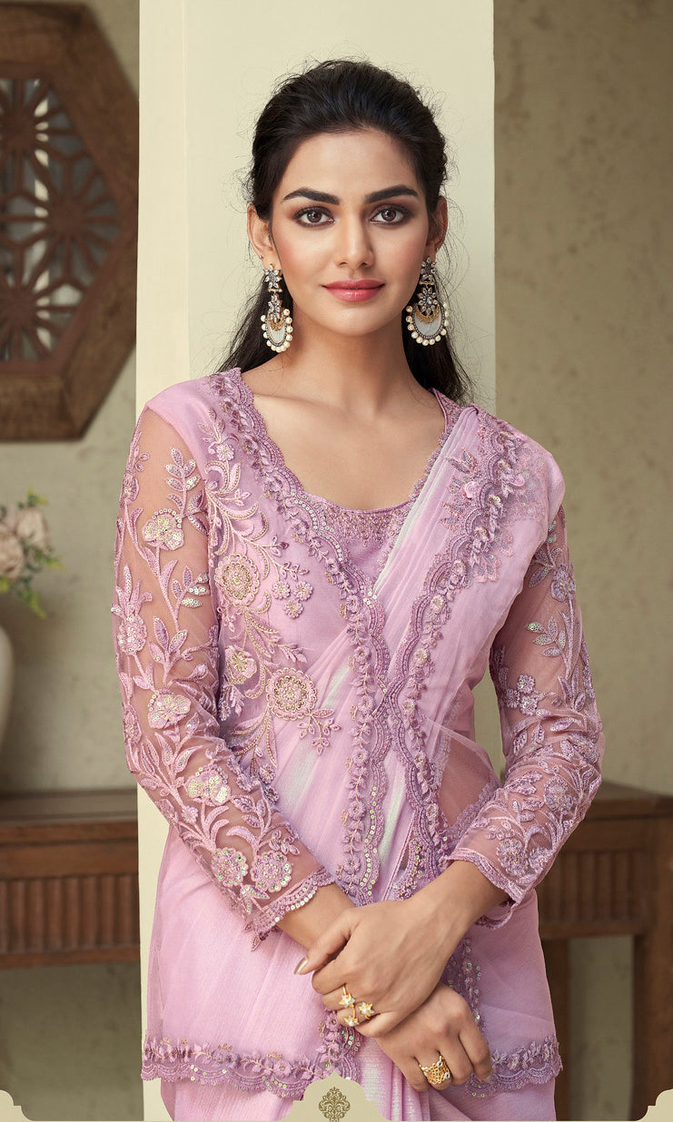 Light Pink Indian Saree