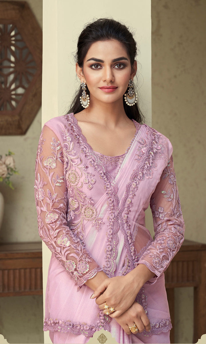 Light Pink Indian Saree