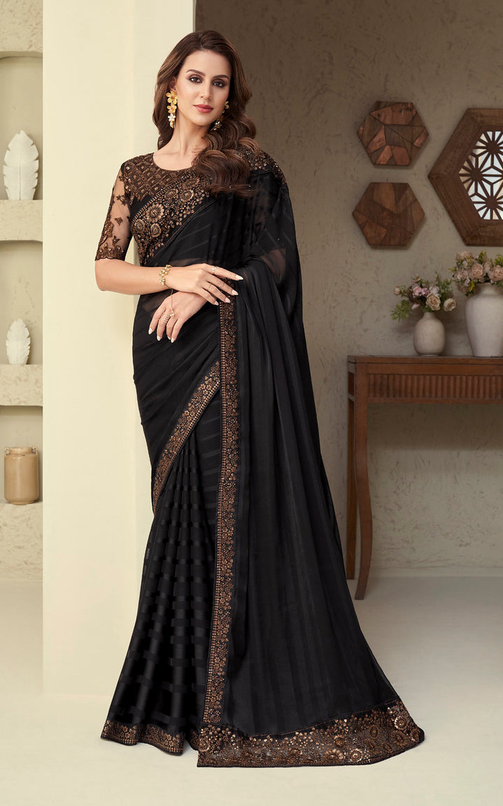 Black Indian Saree