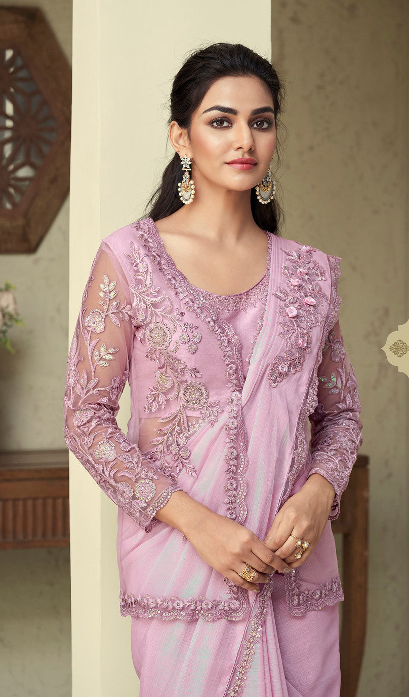 Light Pink Indian Saree