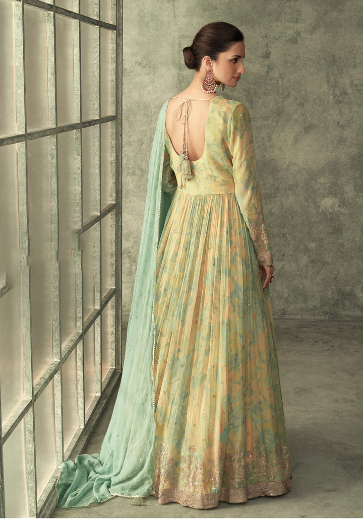 Elegant Indian Designer Light Yellow Gown