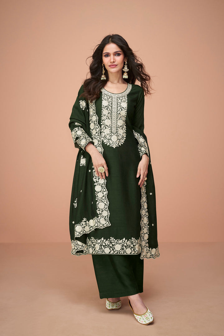 Indian Salwar Kameez Online in Green Color