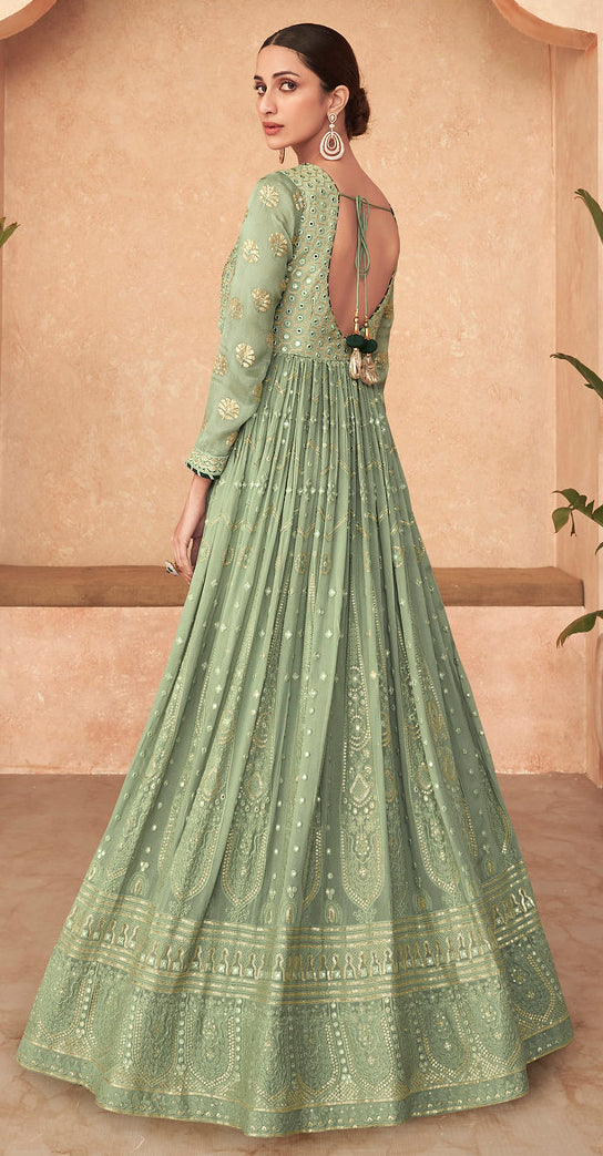 Graceful Light Green Indian Anarkali