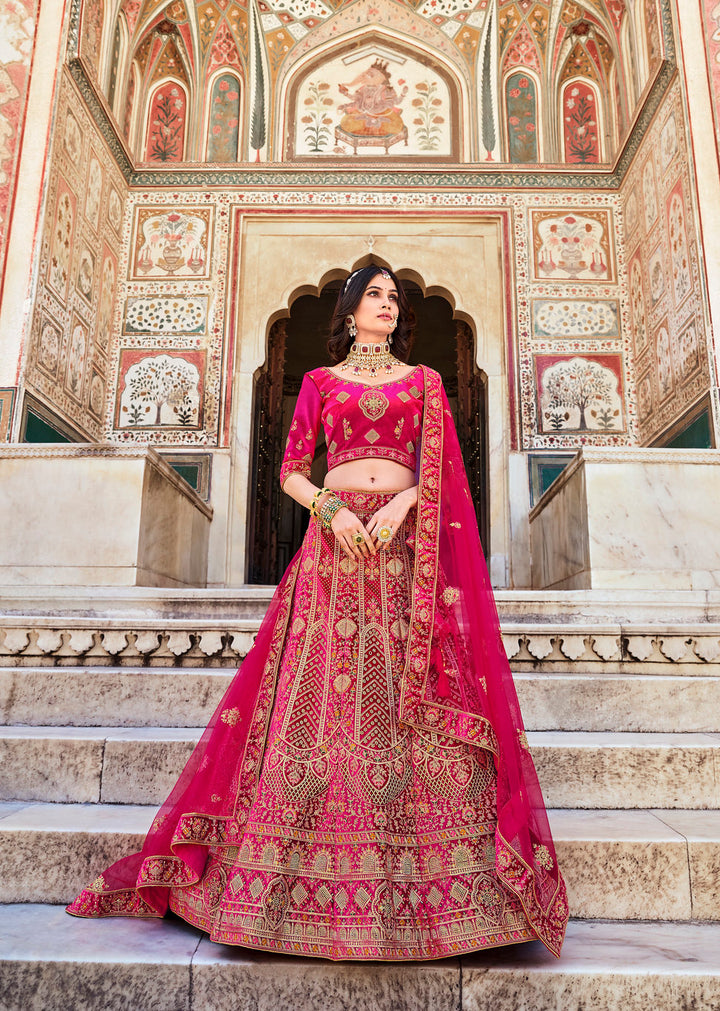 Elegant Pink Bridal Lehenga Choli
