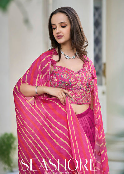 Designer Ready Wear Indo Western in Pink