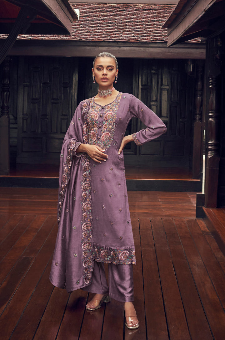 Regal Purple Premium Silk Indian Salwar Kameez