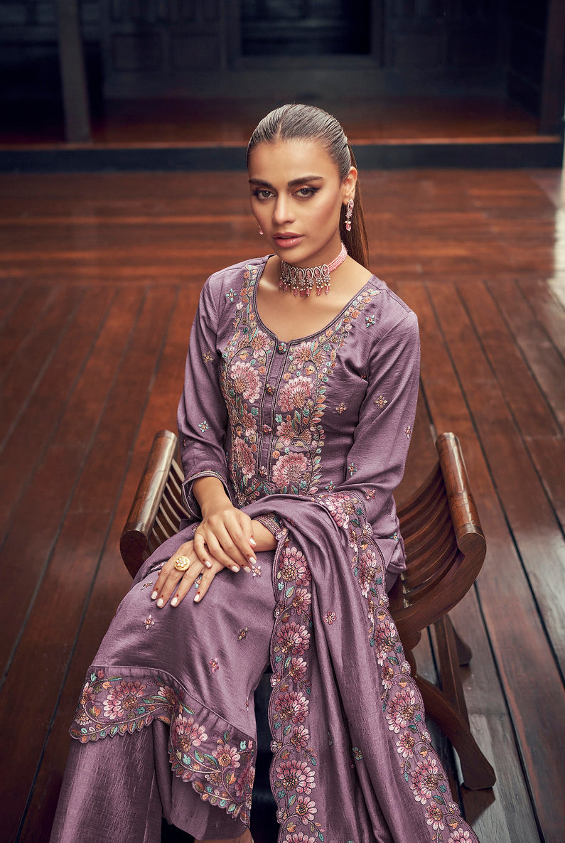 Regal Purple Premium Silk Indian Salwar Kameez