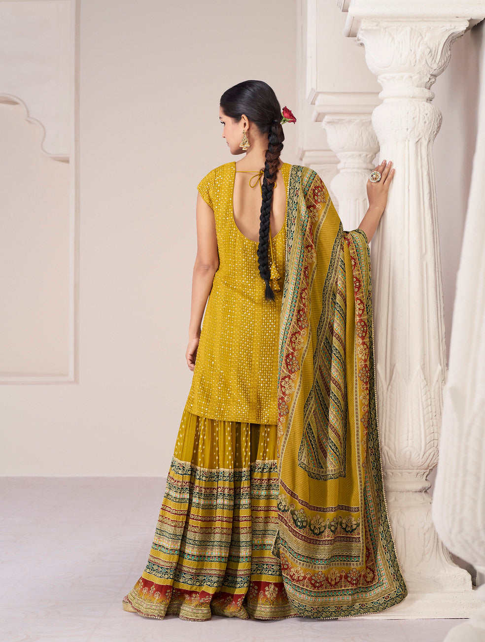 Yellow Premium Silk Indian Sharara