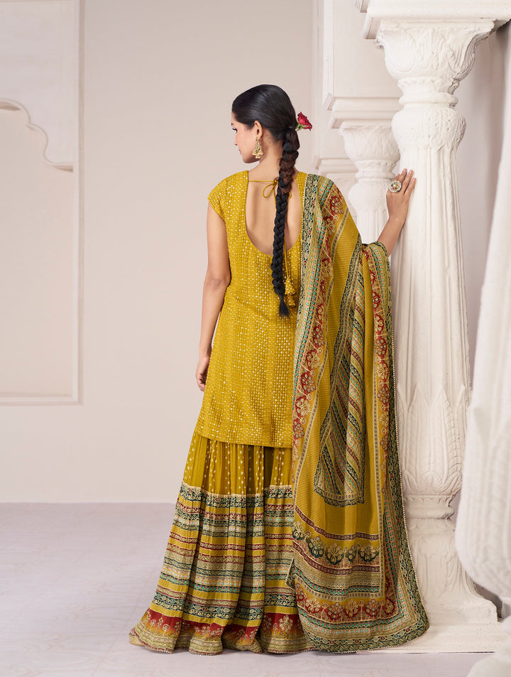 Yellow Premium Silk Indian Sharara