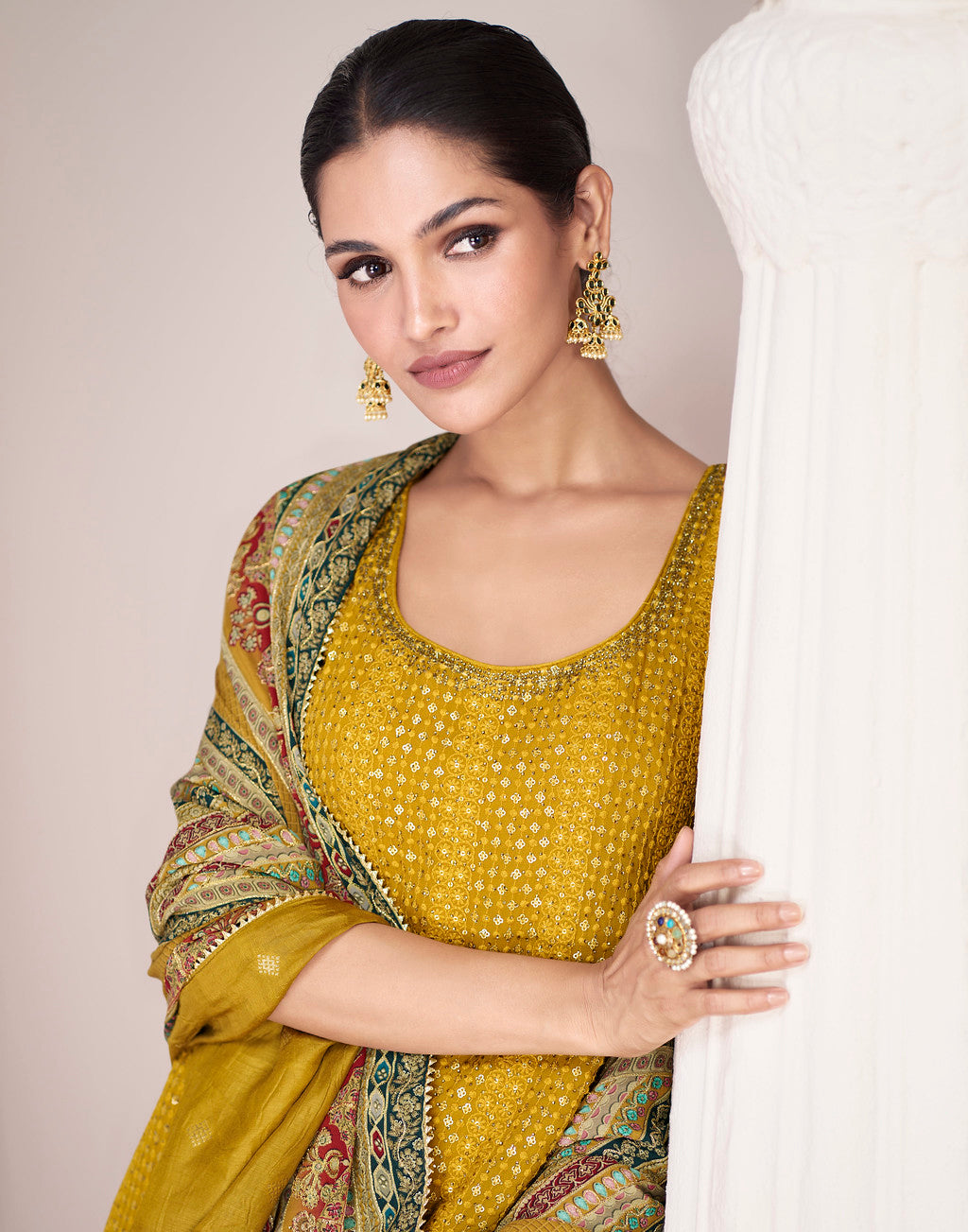 Yellow Premium Silk Indian Sharara