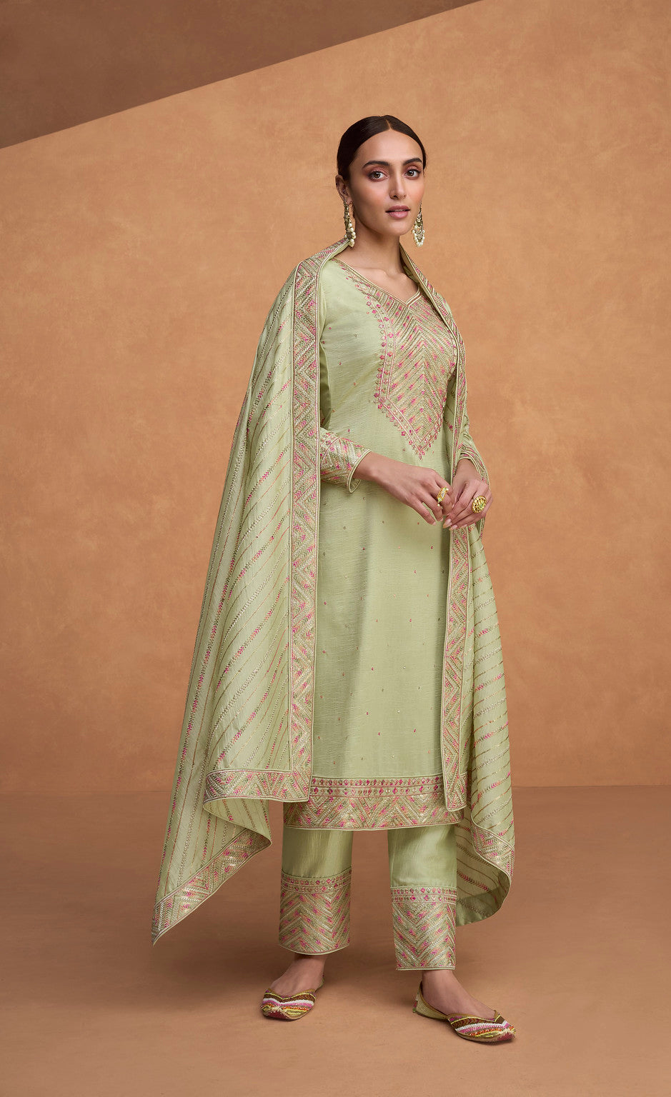 Elegance in Light Green Designer Salwar Kameez