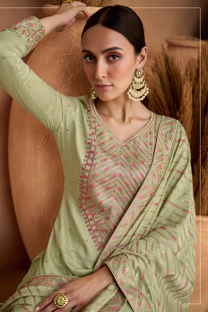 Elegance in Light Green Designer Salwar Kameez