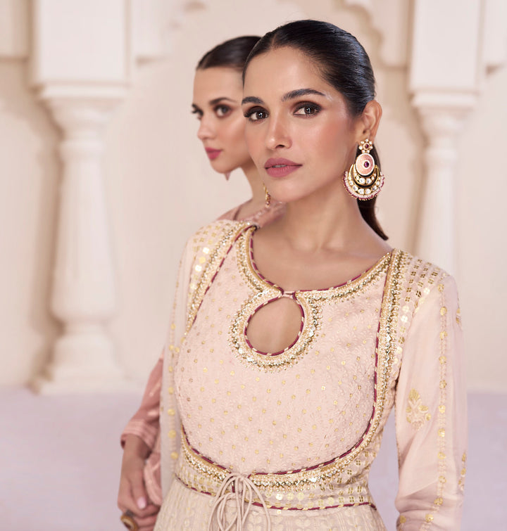 Graceful Light Peach Anarkali