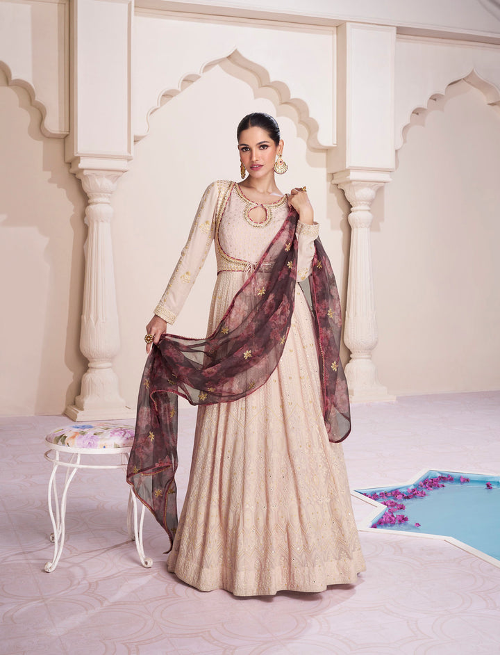 Graceful Light Peach Anarkali
