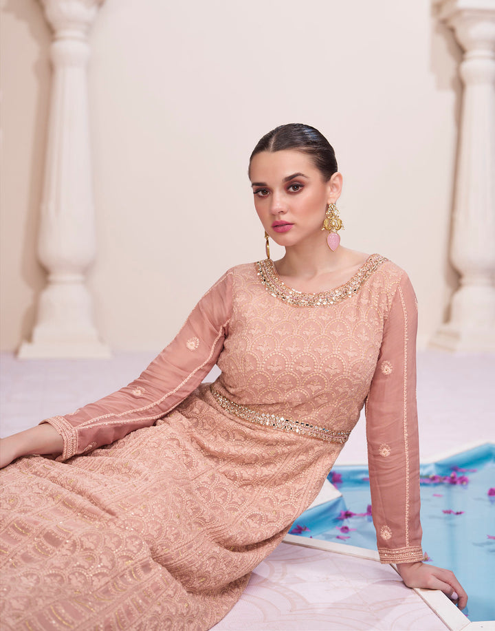Exquisite Dark Peach Anarkali