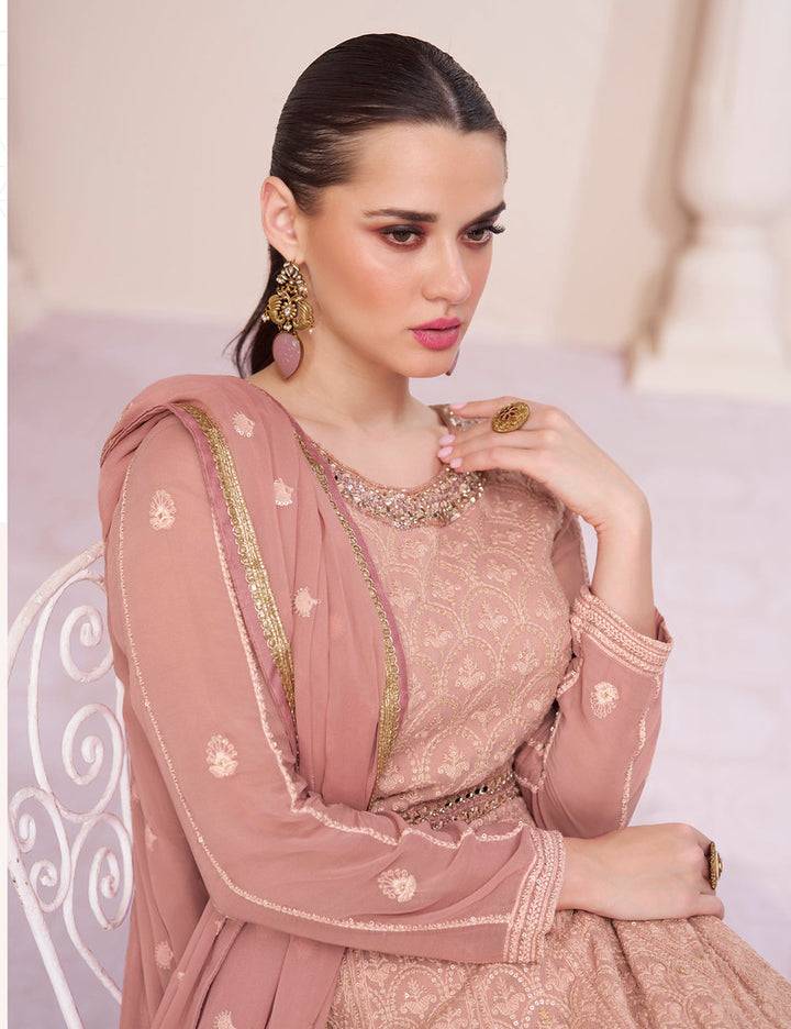 Exquisite Dark Peach Anarkali