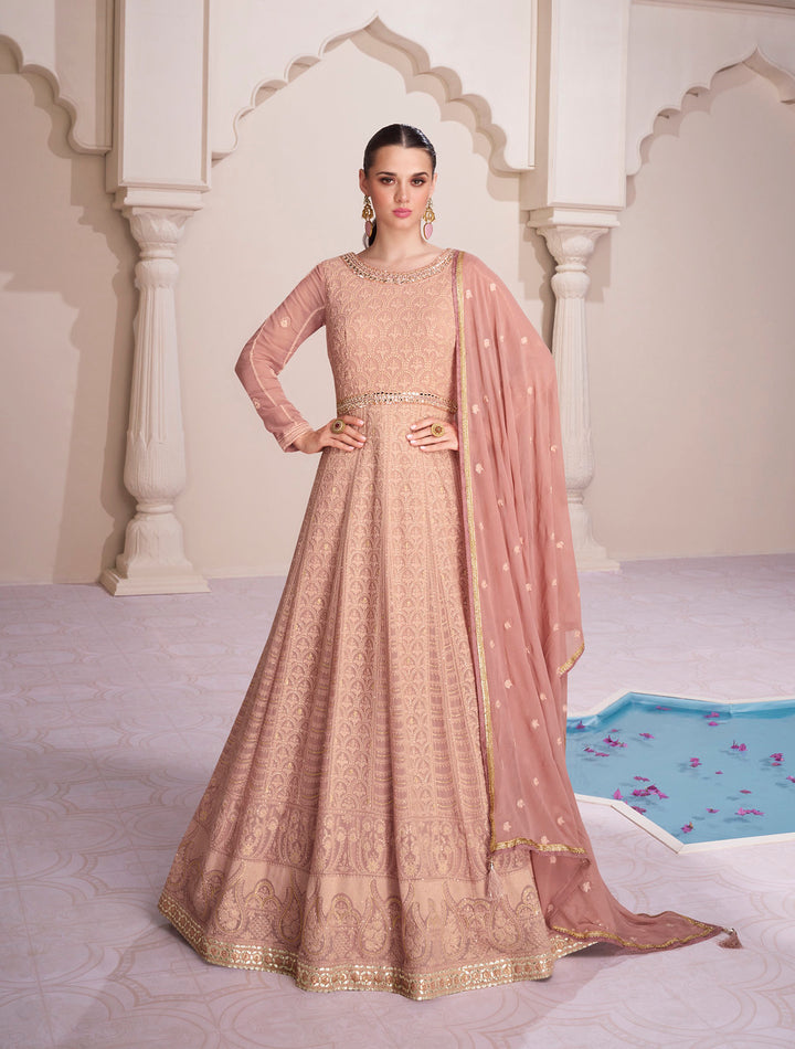 Exquisite Dark Peach Anarkali