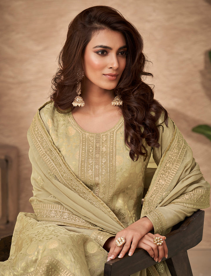 Luminous Lemon Green Designer Salwar Kameez