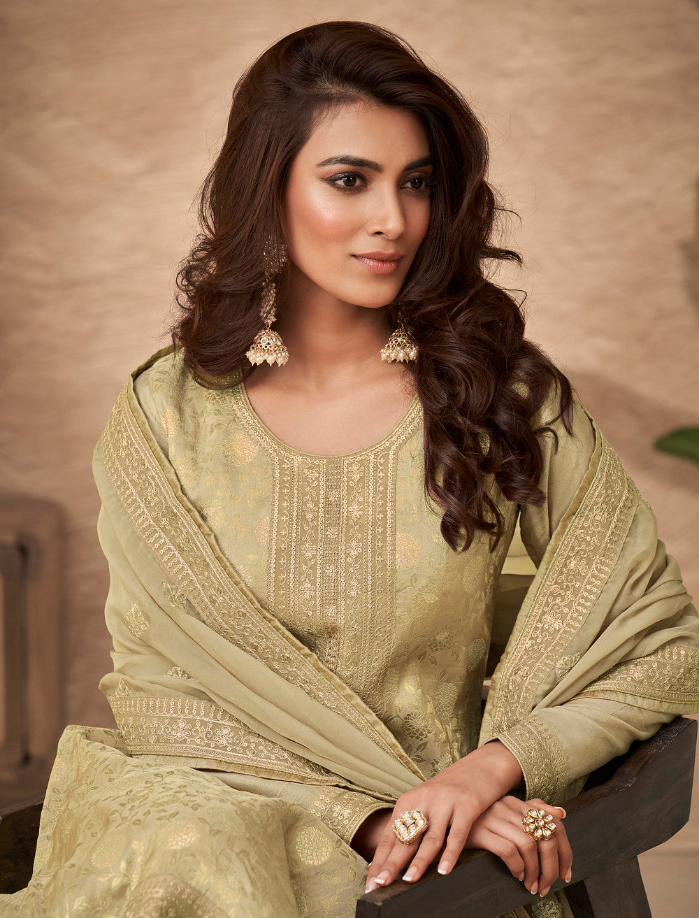 Luminous Lemon Green Designer Salwar Kameez